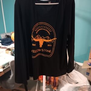 Black Yellostone  Long Sleeve Tee 1XL